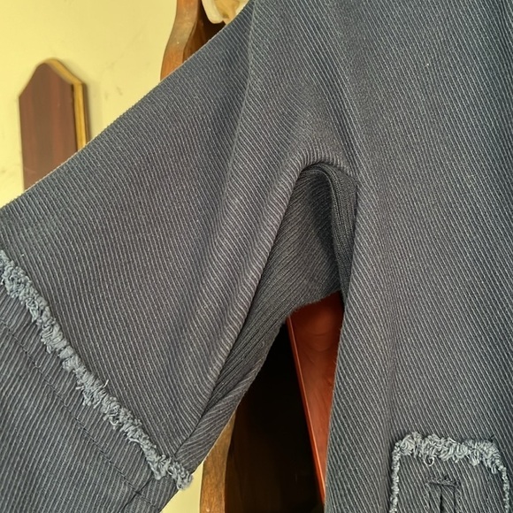 SIMPLY VERA by Vera Wang Navy Blue Thin Wale Corduroy Collarless Jkt, Small, GUC - Picture 5 of 12